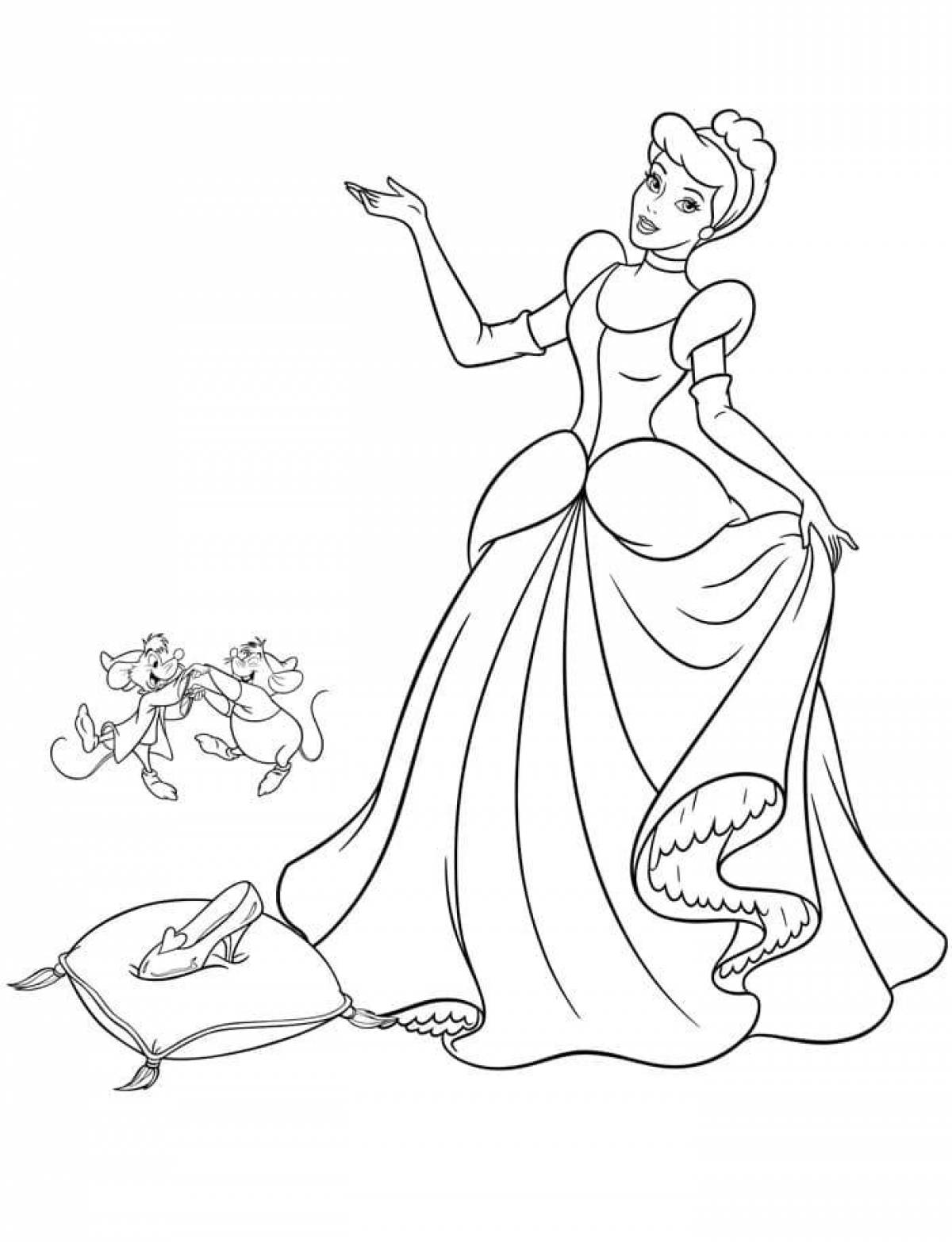 Live Cinderella coloring pages for kids