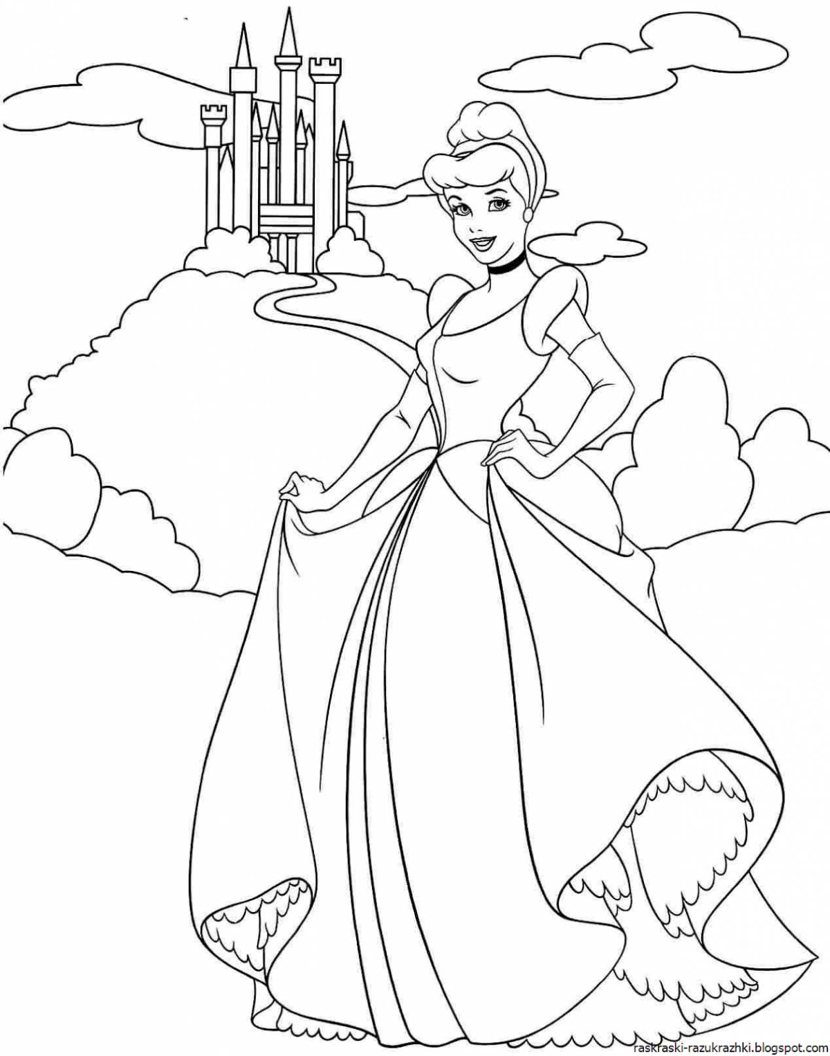 Exotic Cinderella coloring book for kids