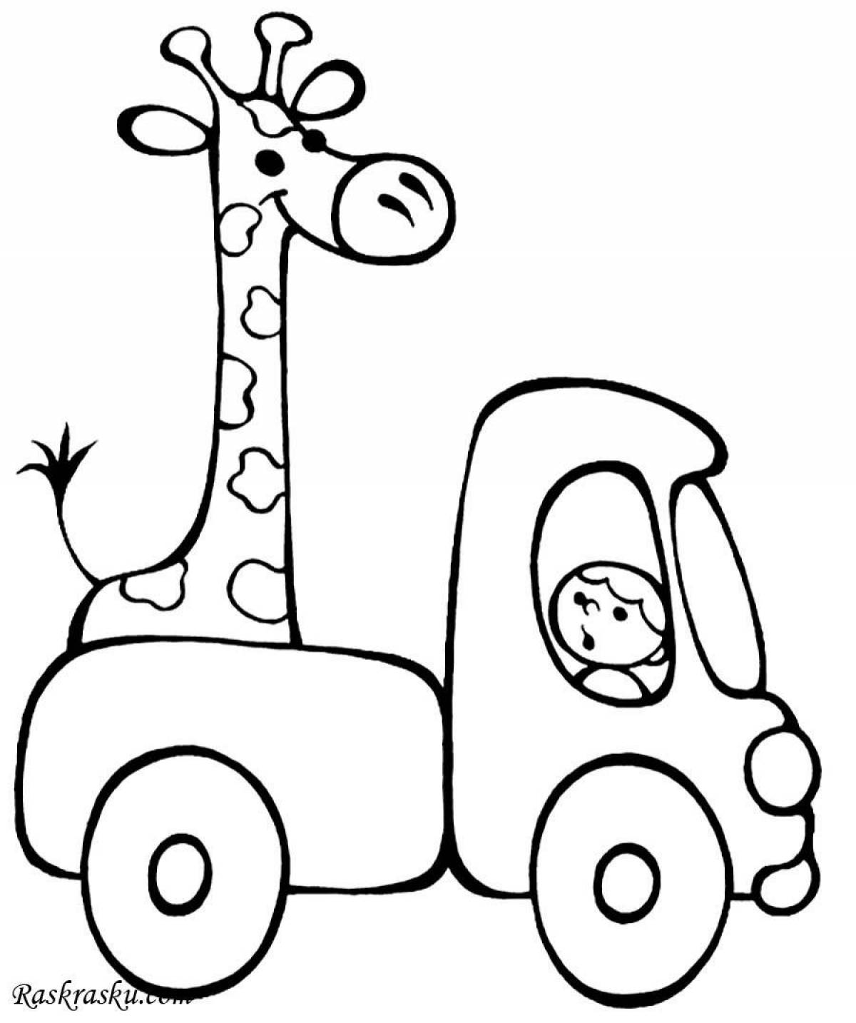 Coloring pages incredible cars for children 3-4 years old