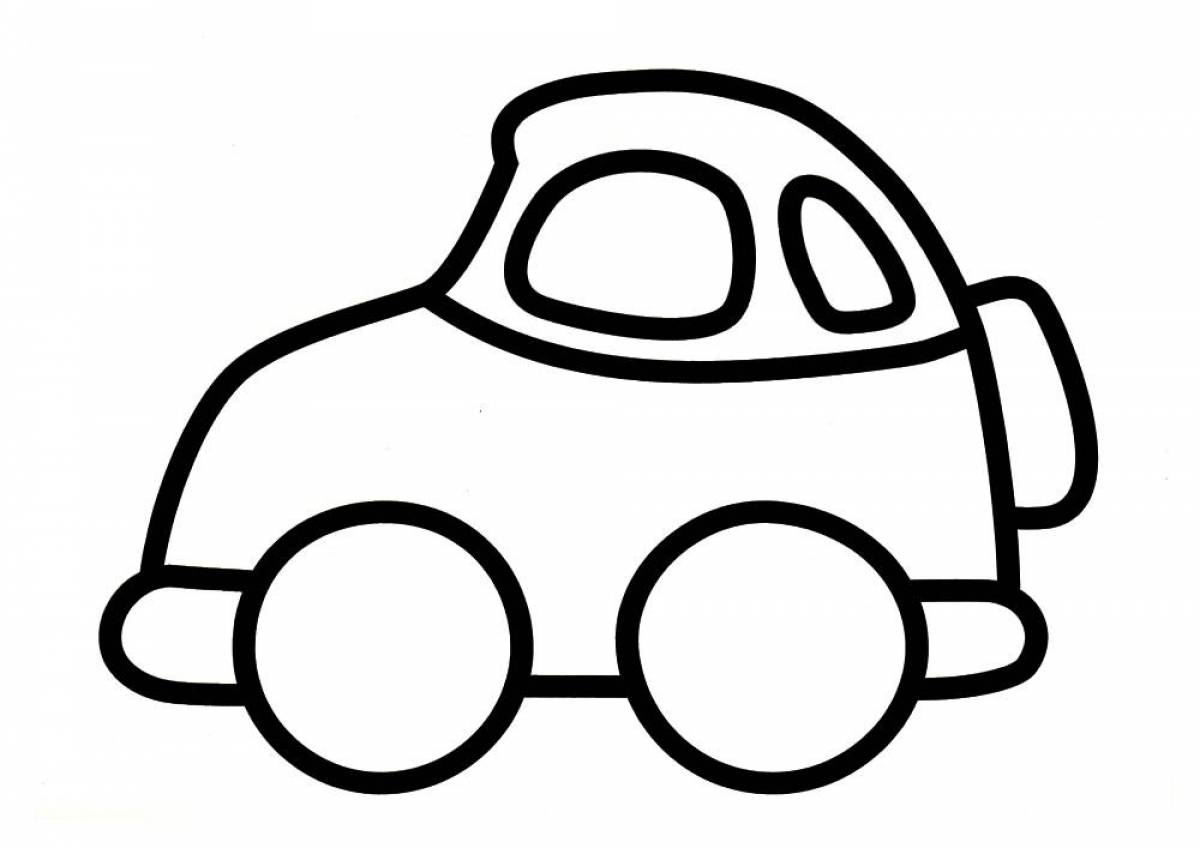 Coloring pages funny cars for children 3-4 years old