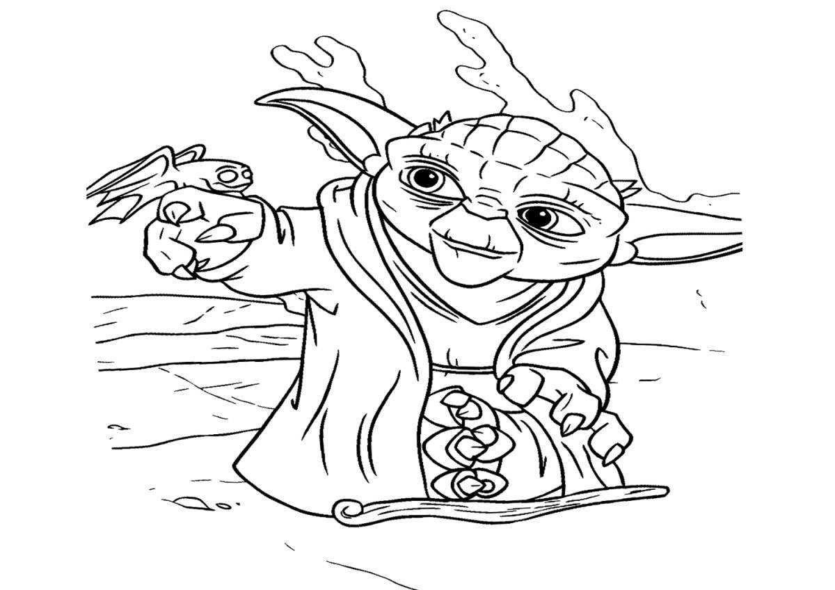 Fairy yoda coloring page