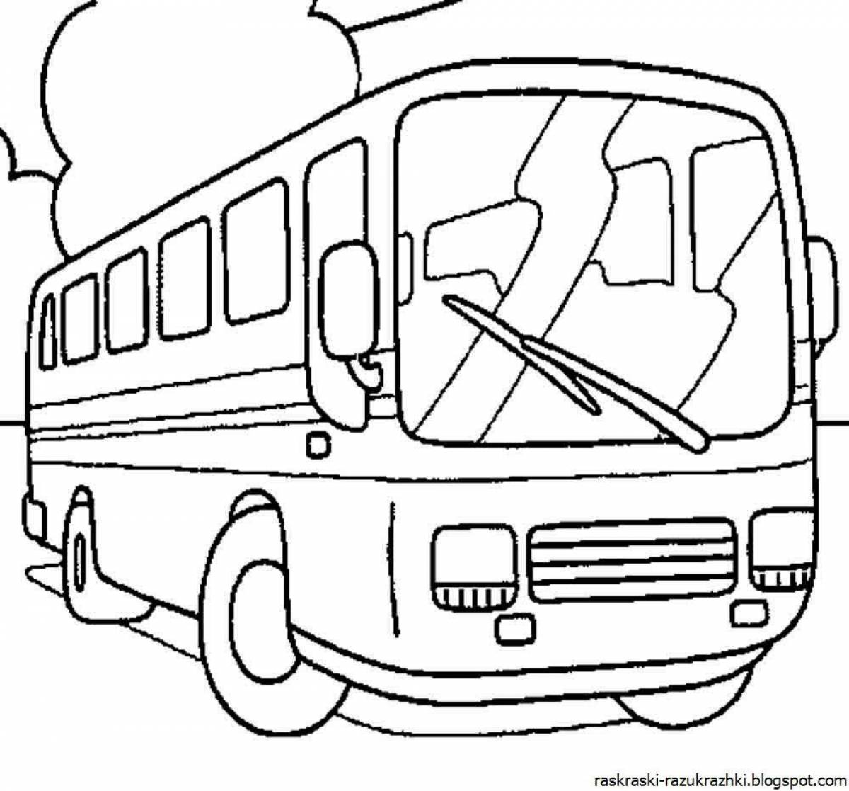 Развлекательная раскраска автобуса для малышей