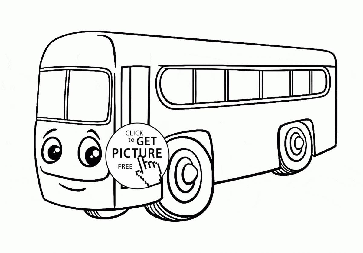 Удивительная автобусная раскраска для детей