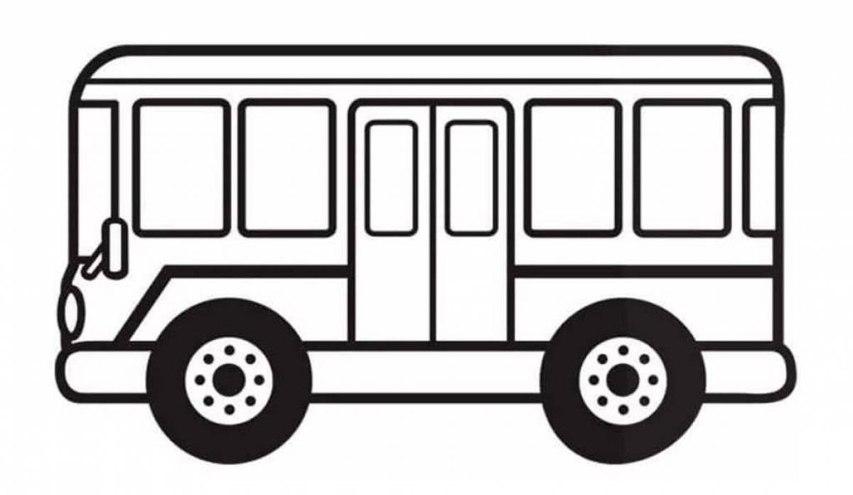 Nice bus coloring book for kids