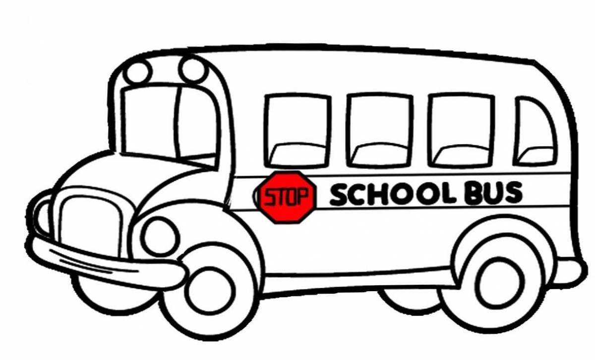 Adorable bus coloring book for kids