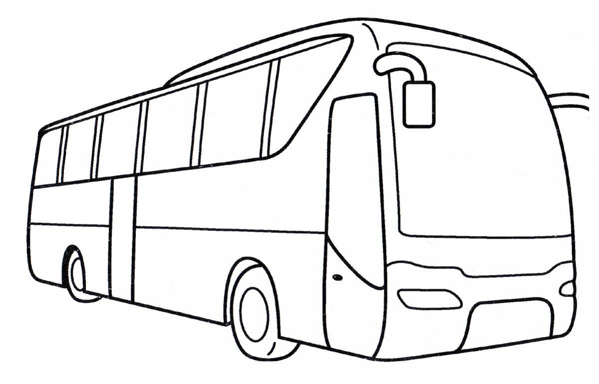 Adorable bus coloring book for kids