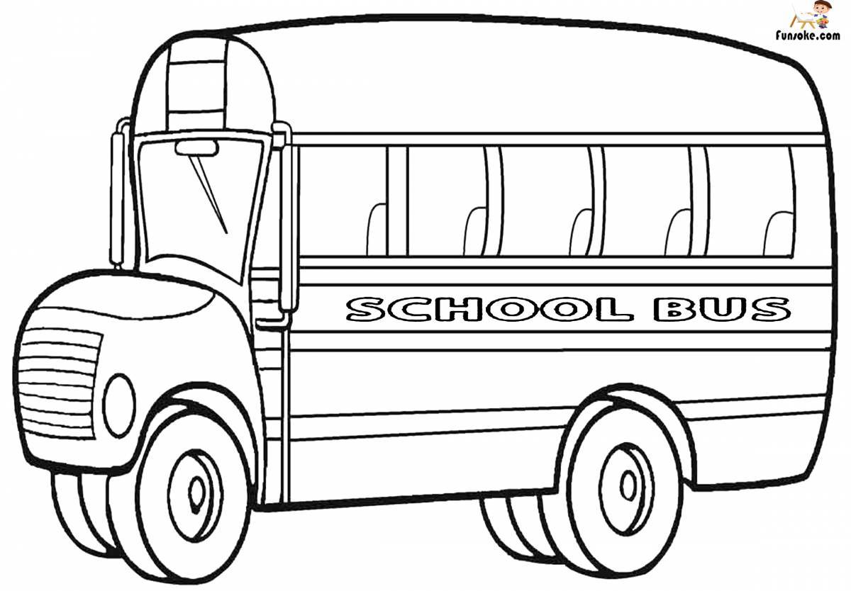 Funny bus coloring for minors