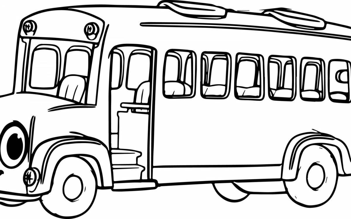 Attractive bus coloring book for kids