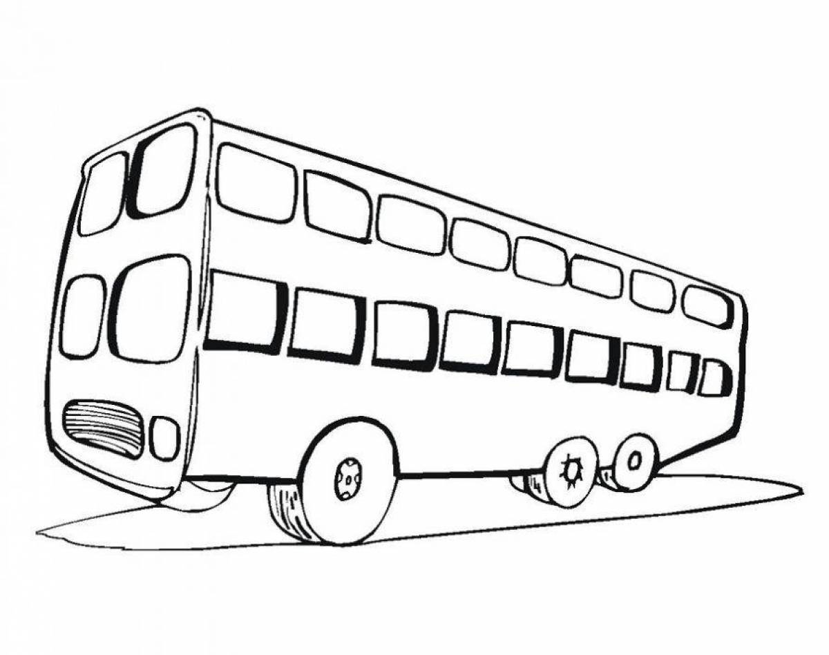 Coloring page cute bus for preschoolers