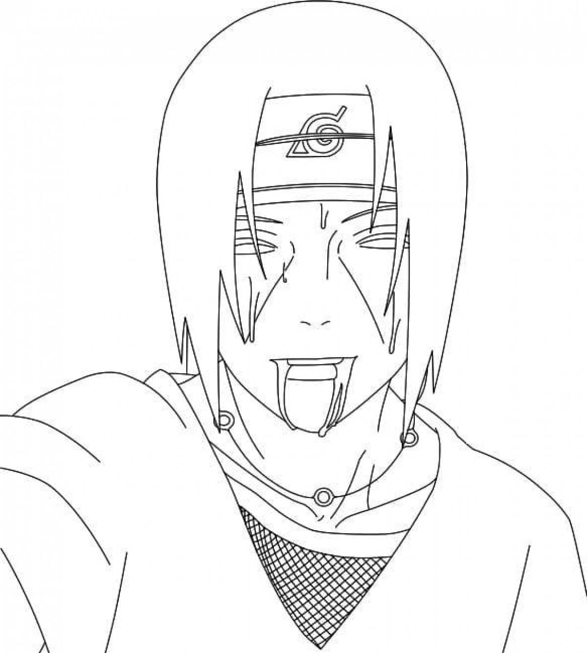 Charming itachi coloring page