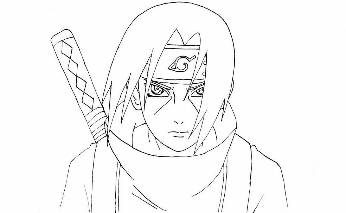 Coloring page graceful itachi