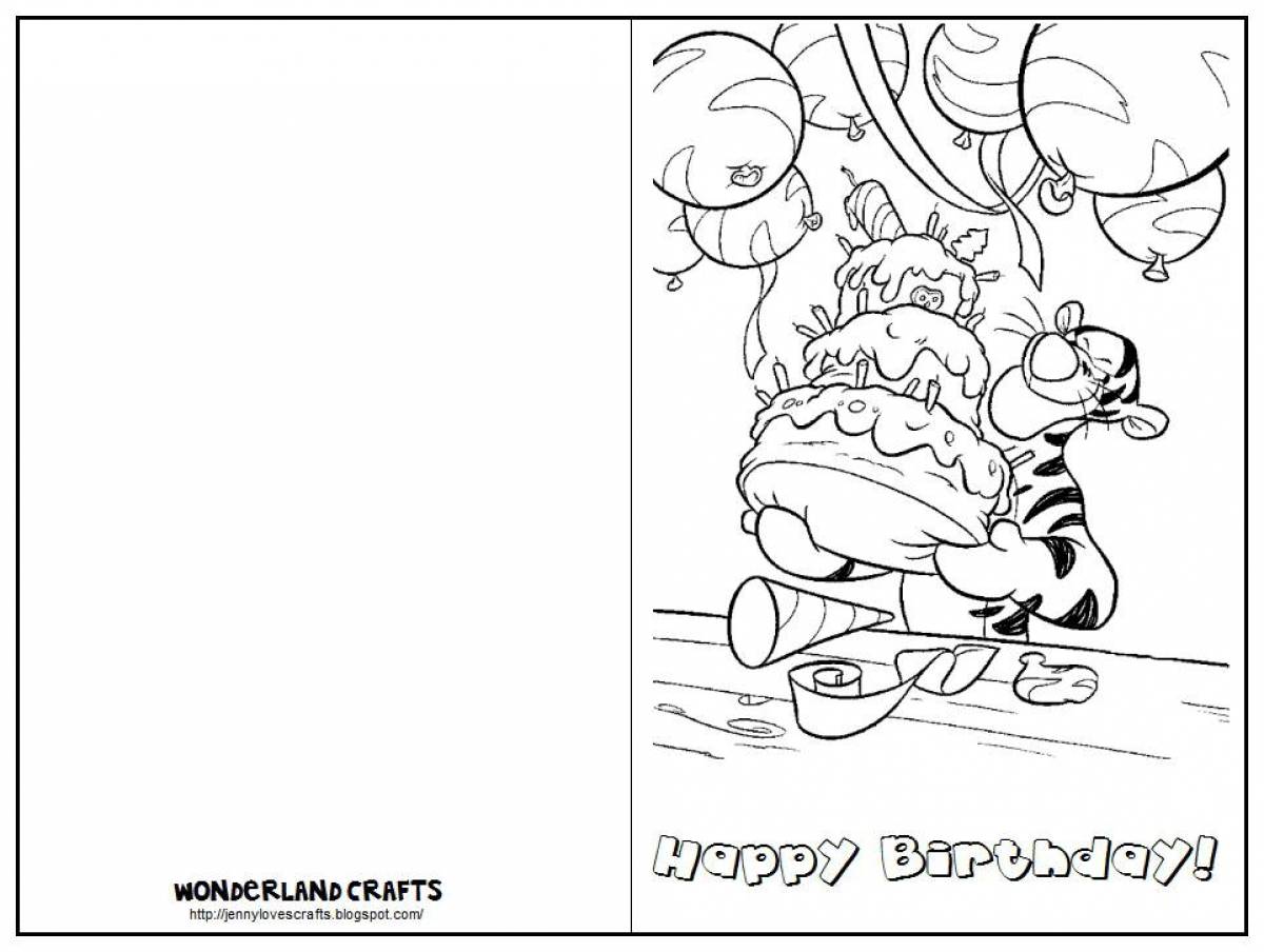 Exciting coloring card