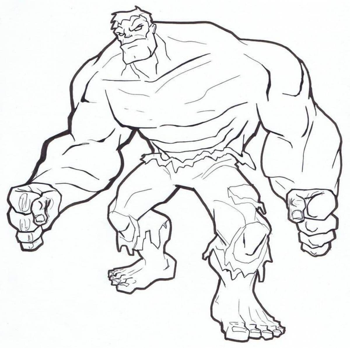 Fun Hulk coloring book for kids