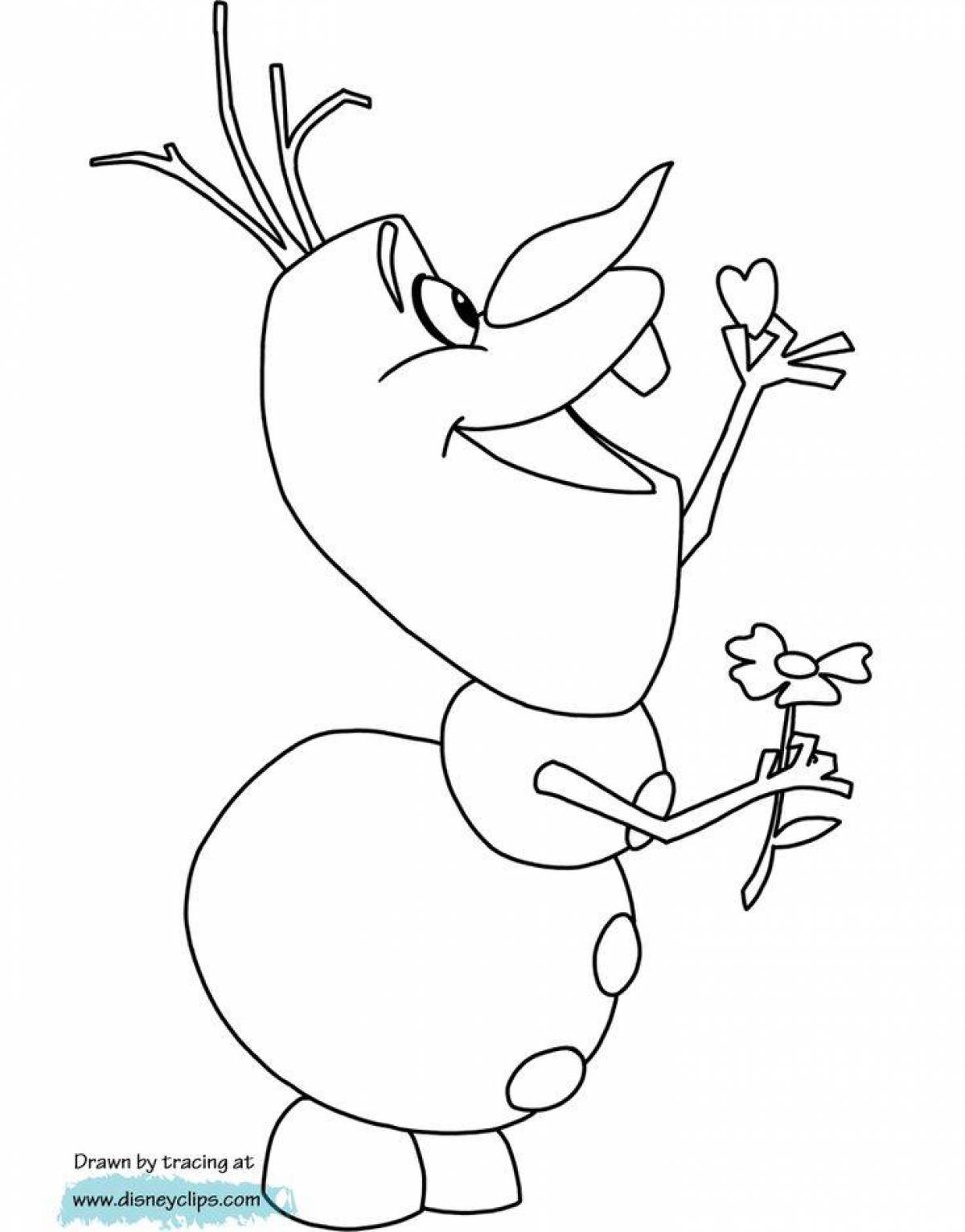 Coloring book smiling olaf
