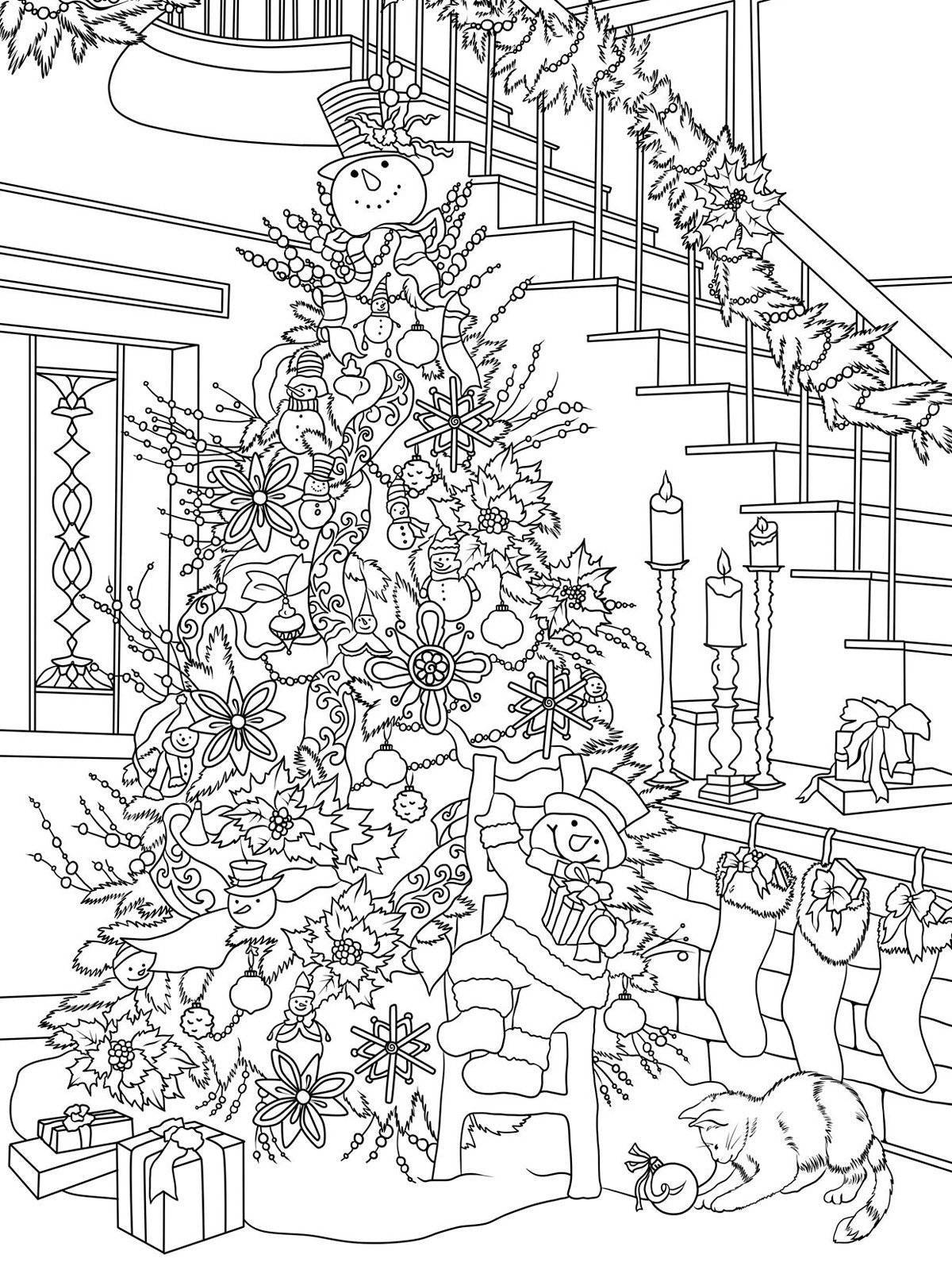 Exuberant Christmas complex coloring book