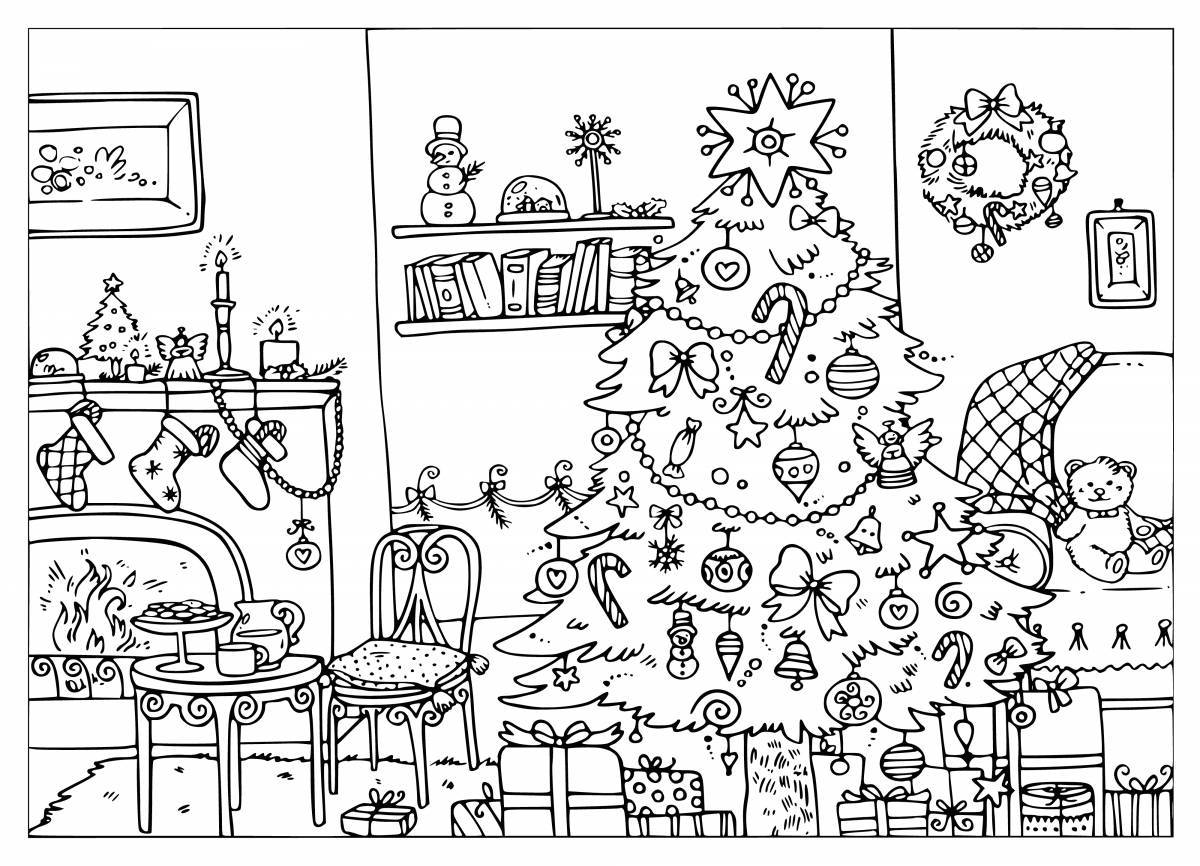 Coloring page majestic New Year's complex