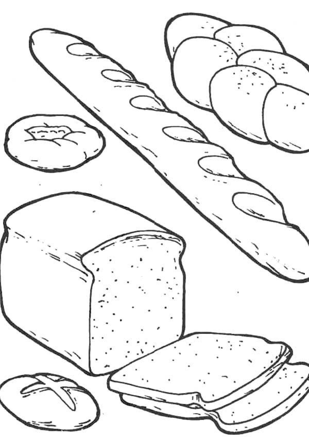 Fresh bread coloring page