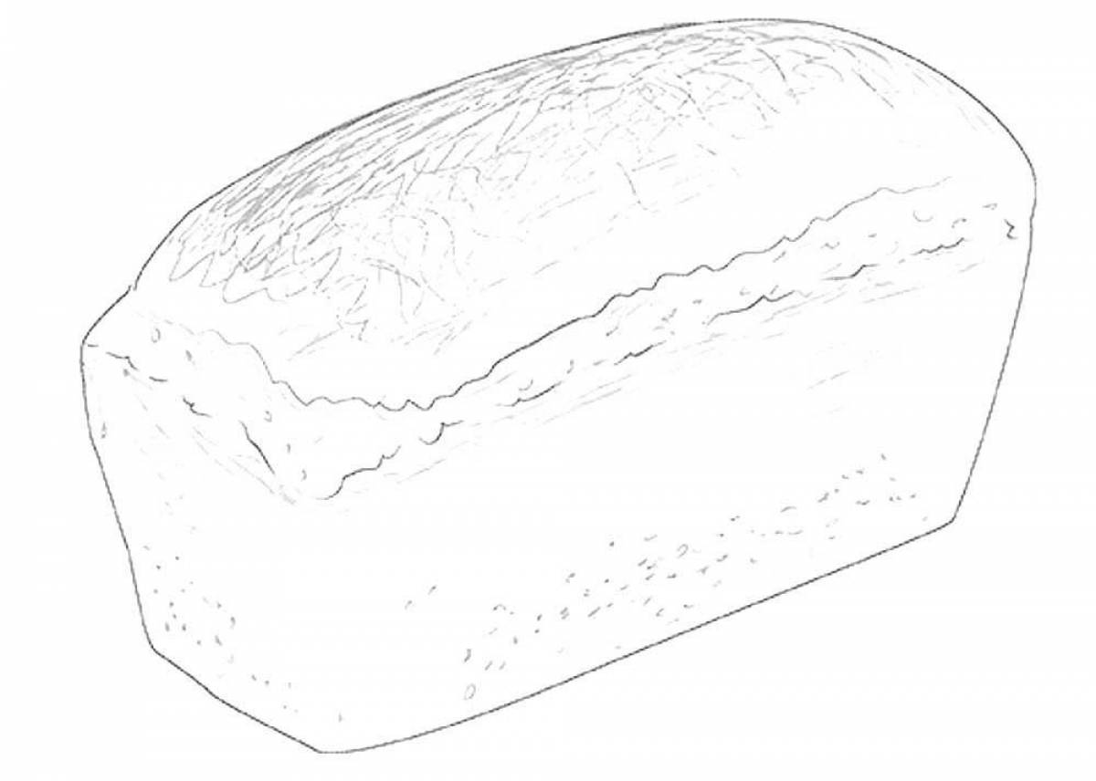 Цветная страница раскраски буханки хлеба
