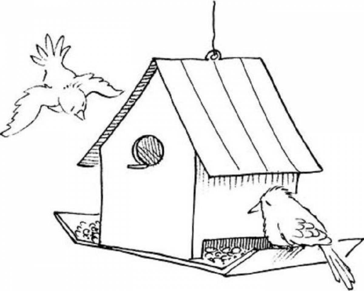 Fancy feeder coloring page