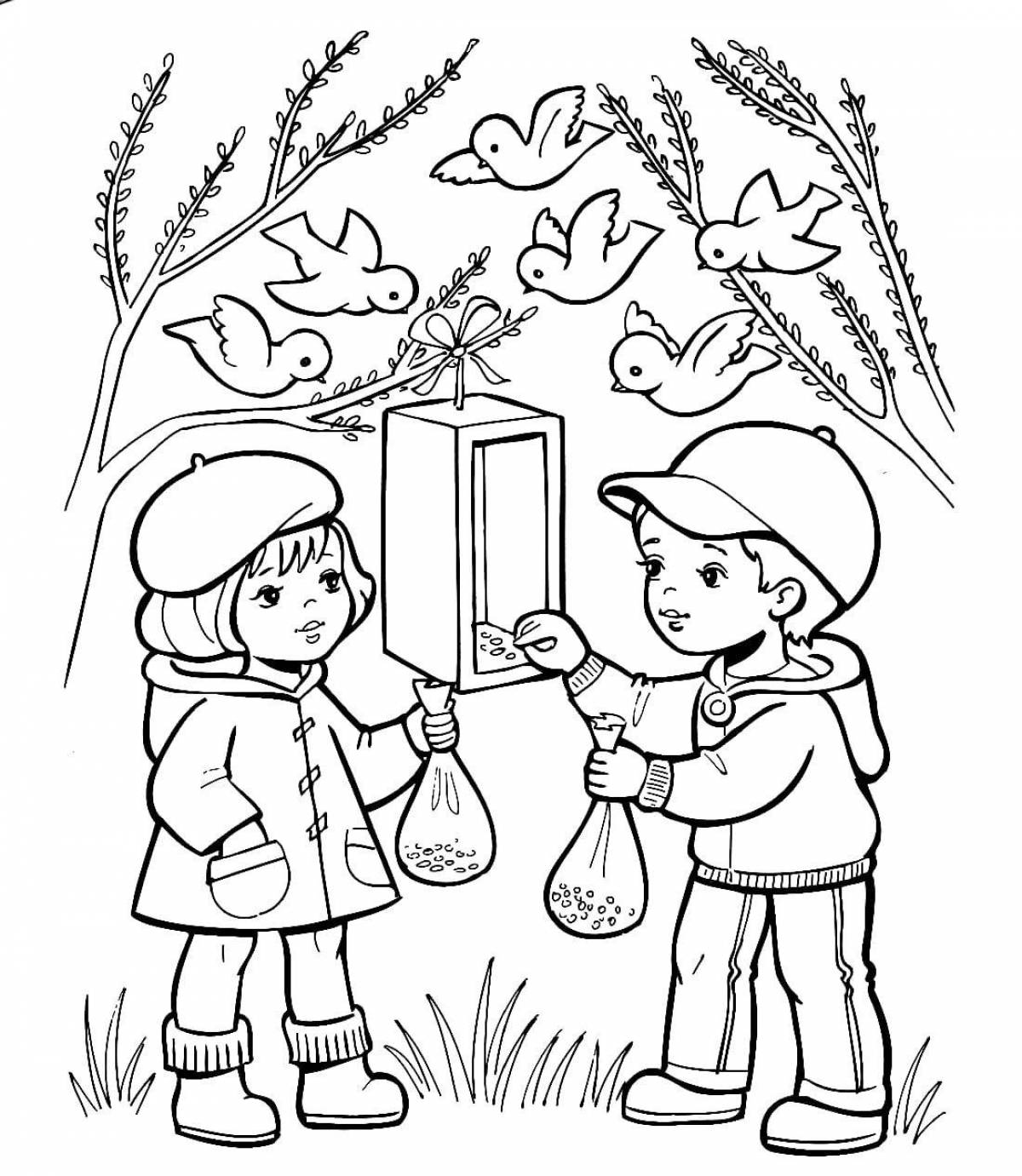 Coloring page dazzling feeder