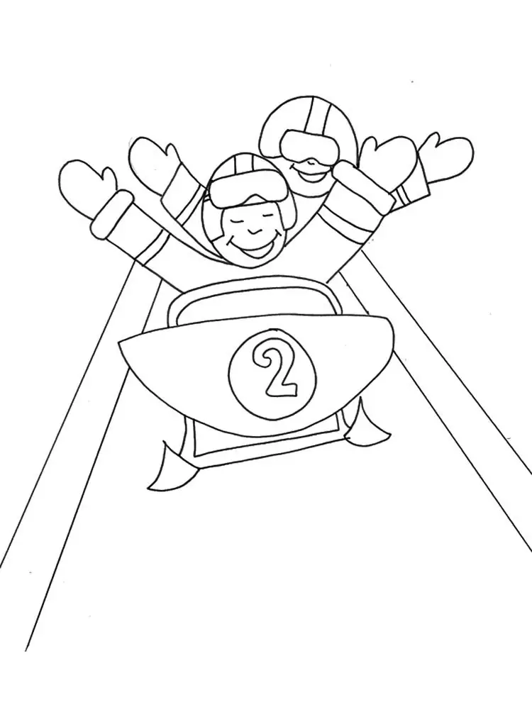 Amazing winter sports coloring page for 6-7 year olds