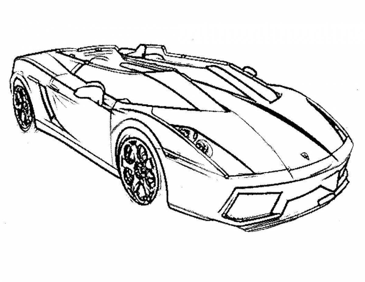 Intricate cool cars coloring book