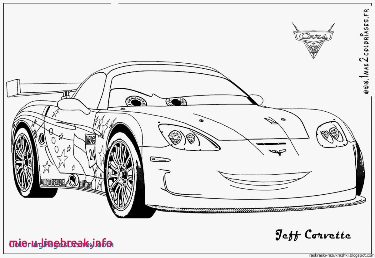 Coloring page adorable cool cars
