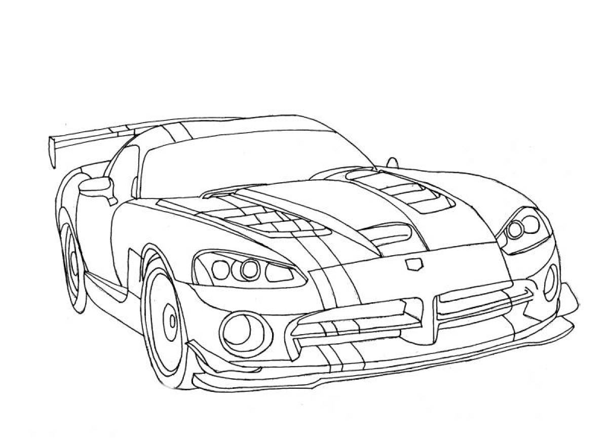 Charming cool cars coloring book
