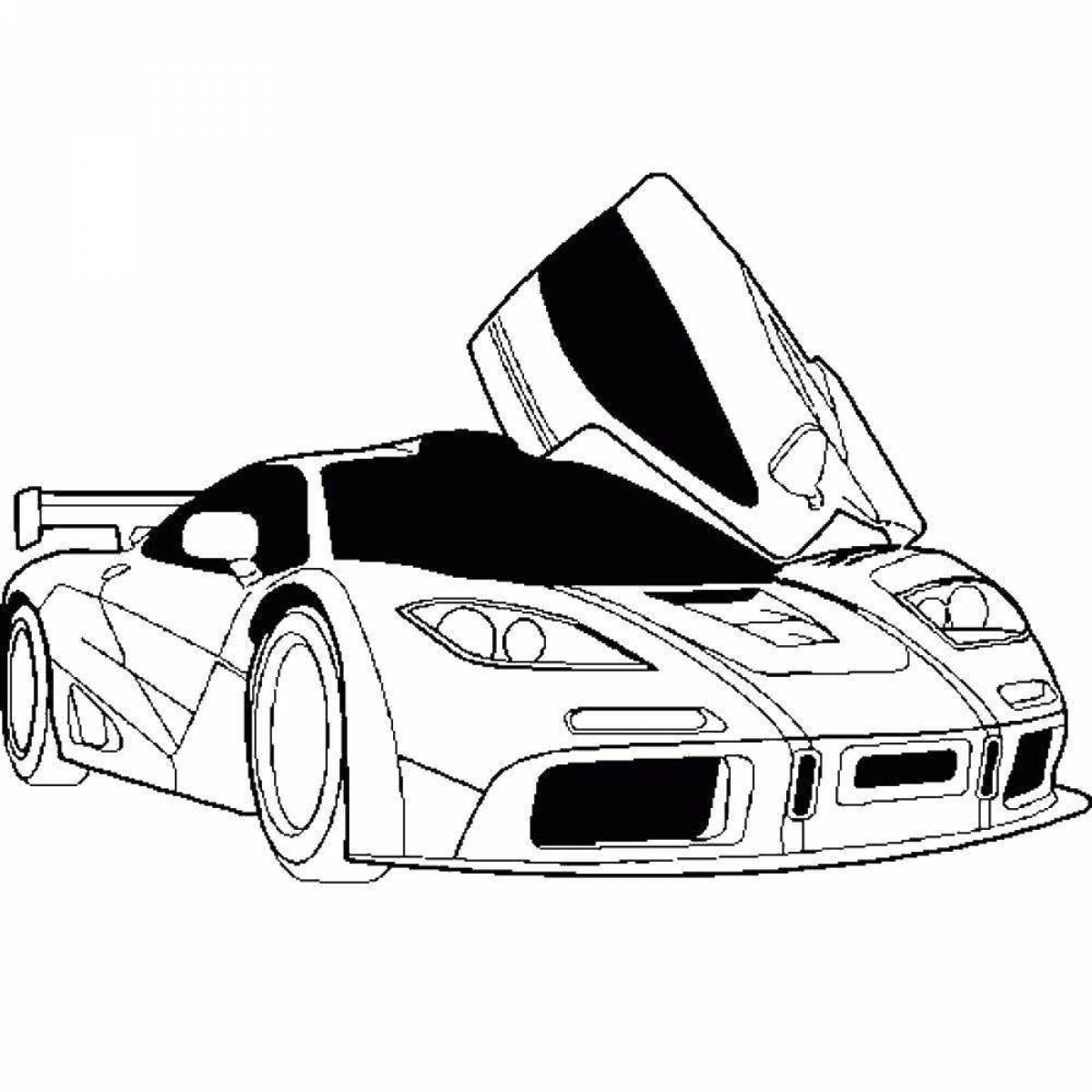 Playful cool cars coloring page