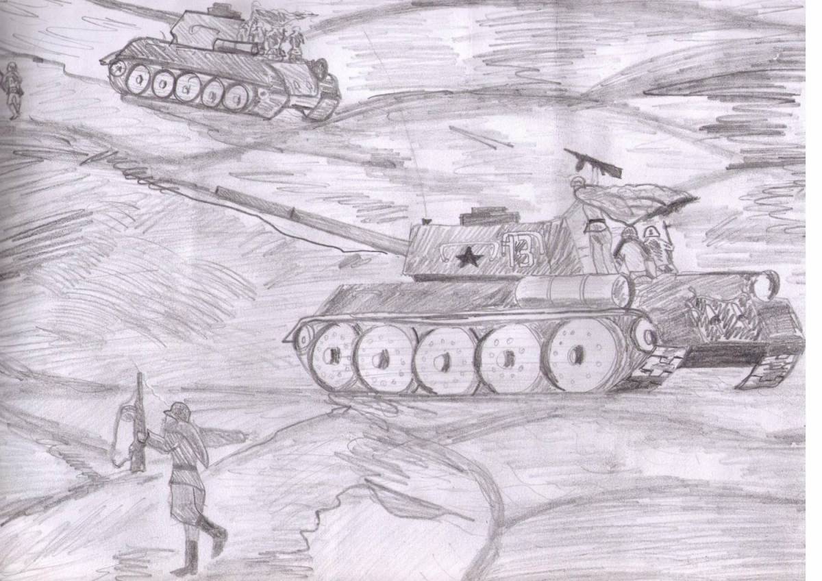 Ослепительная раскраска «сталинградская битва» рисунок