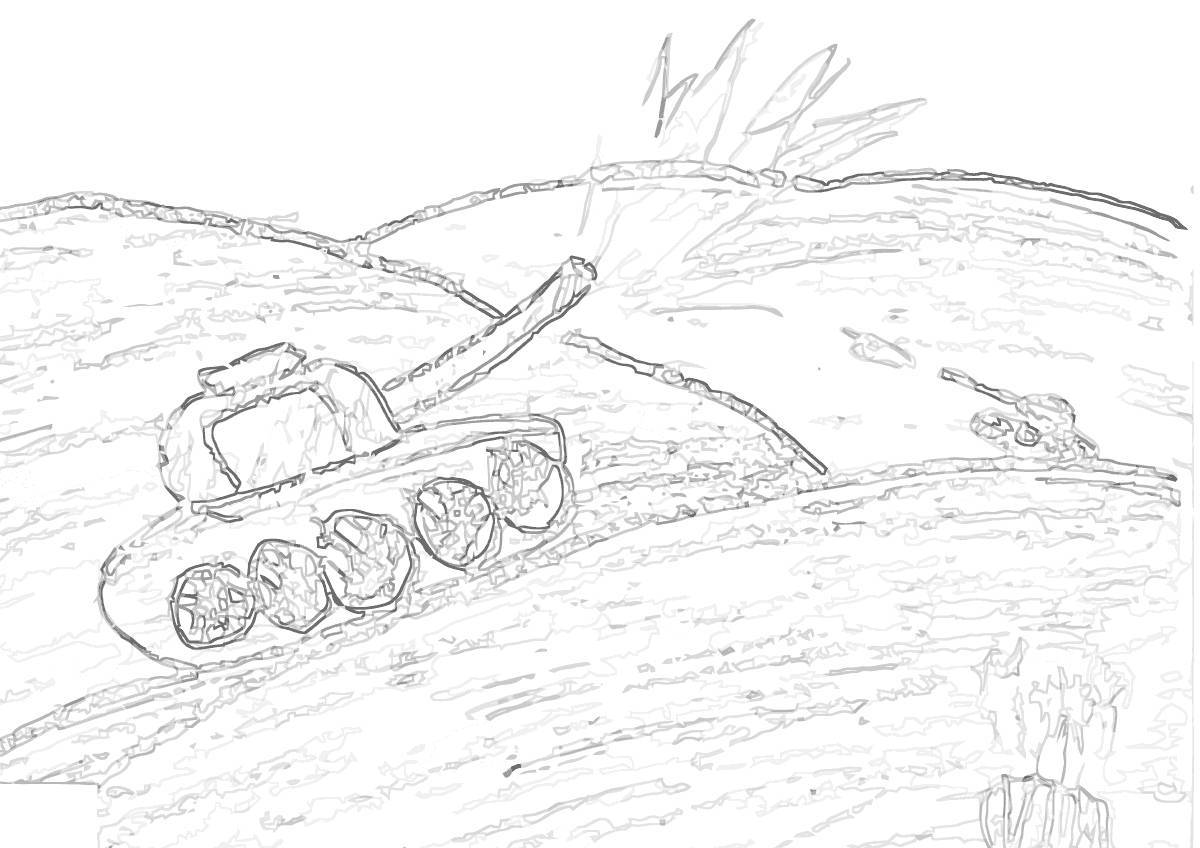 Great coloring page battle of stalingrad drawing