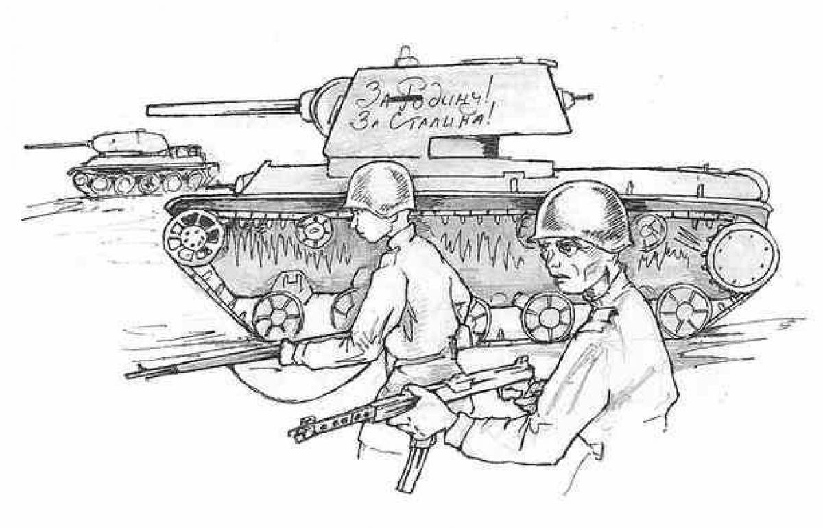 Violent coloring page battle of stalingrad drawing