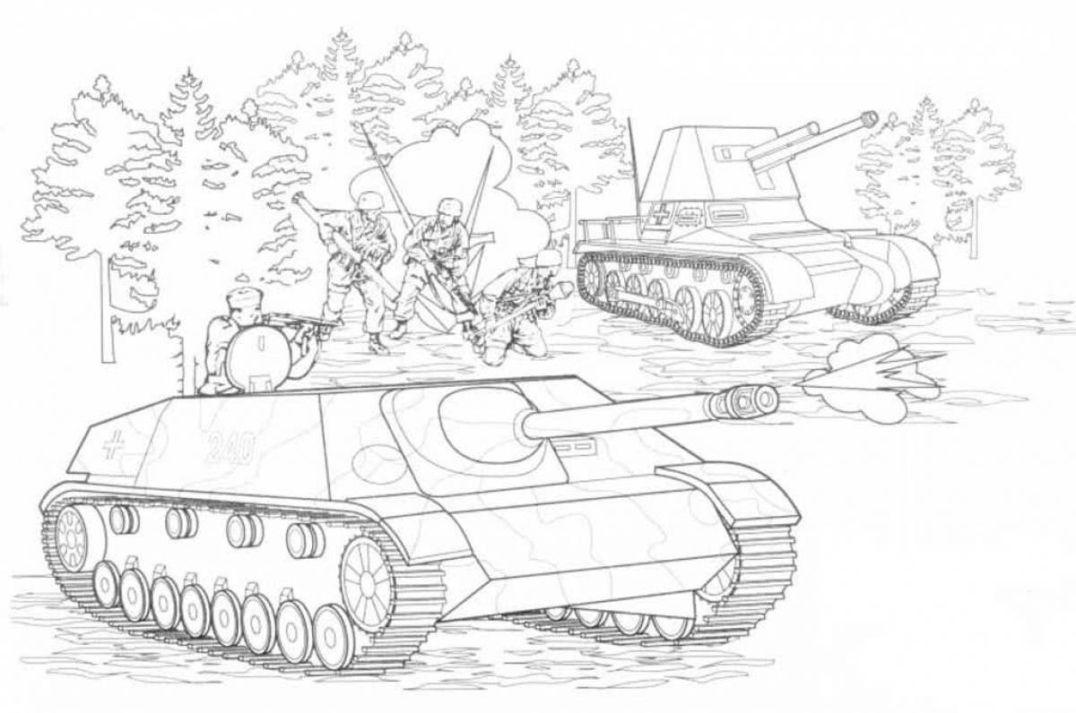 Возвышенная раскраска страница сталинградская битва рисунок