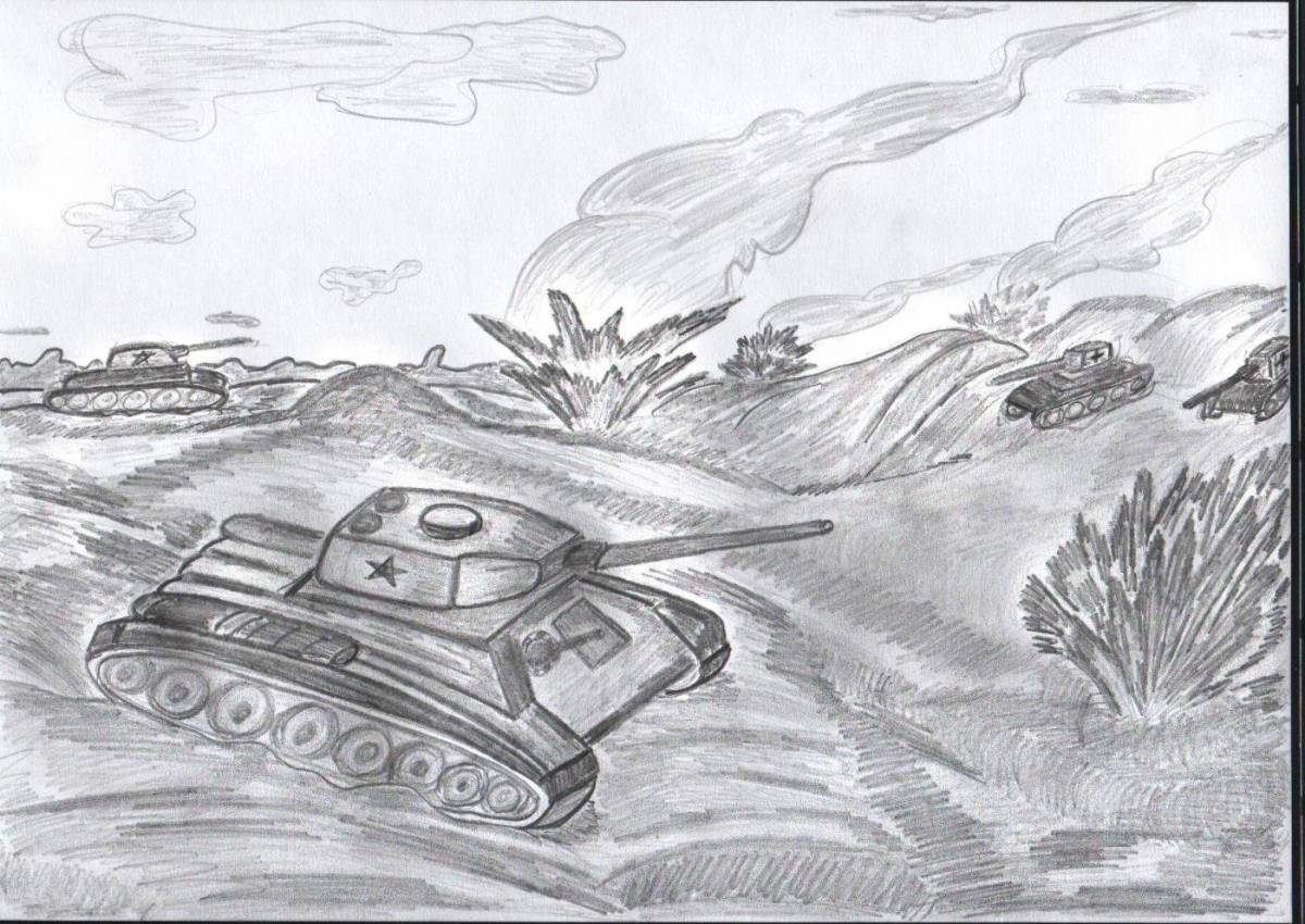 Роскошная раскраска сталинградская битва рисунок