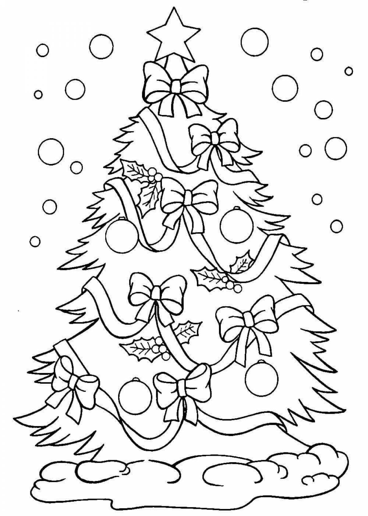 Christmas tree playful coloring book for 3-4 year olds