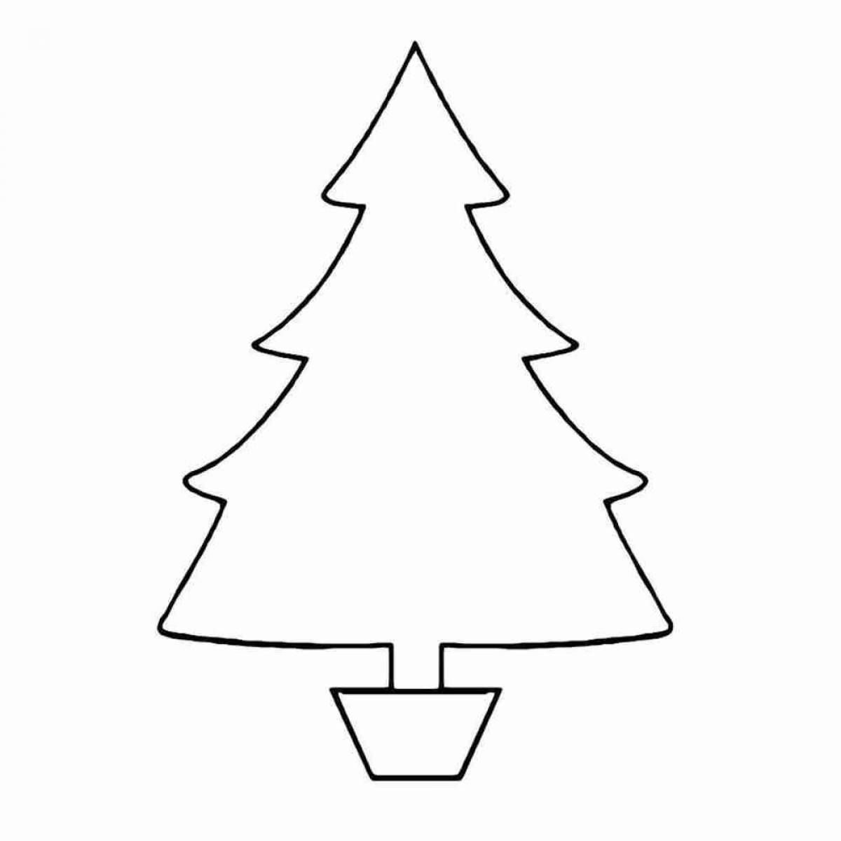 Выдающаяся страница раскраски рождественской елки для детей 3-4 лет