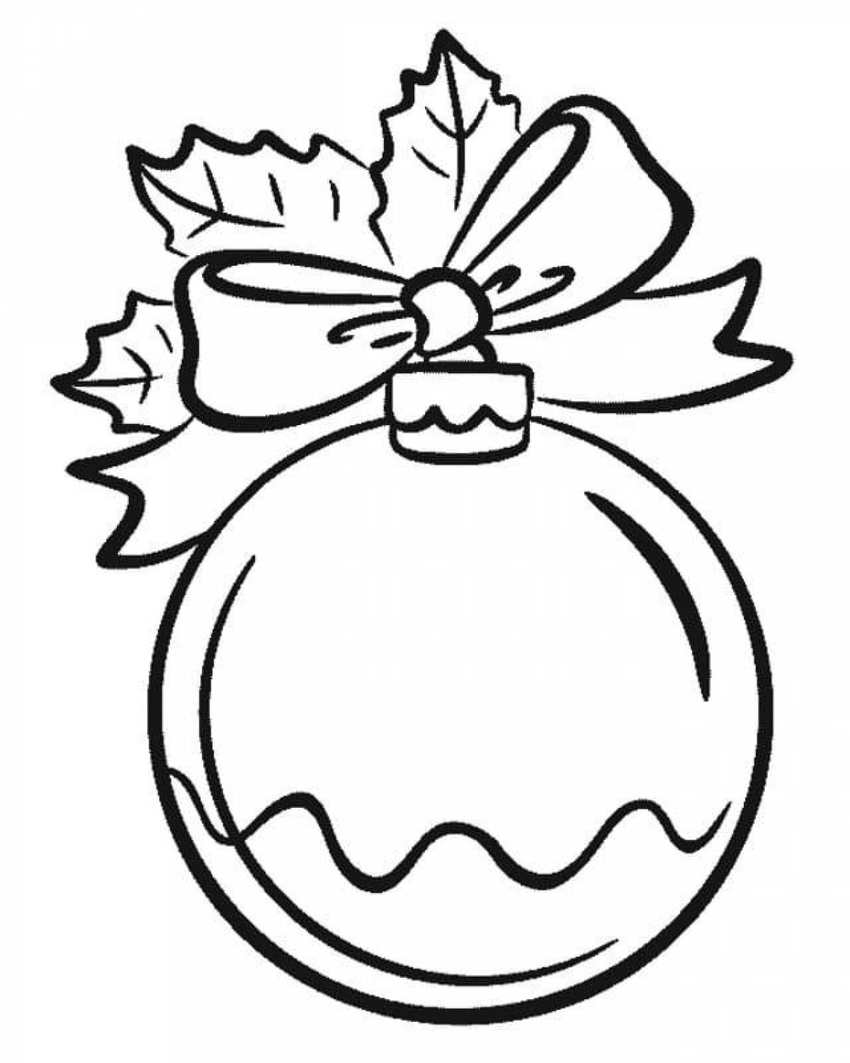 Decorated Christmas ball coloring book