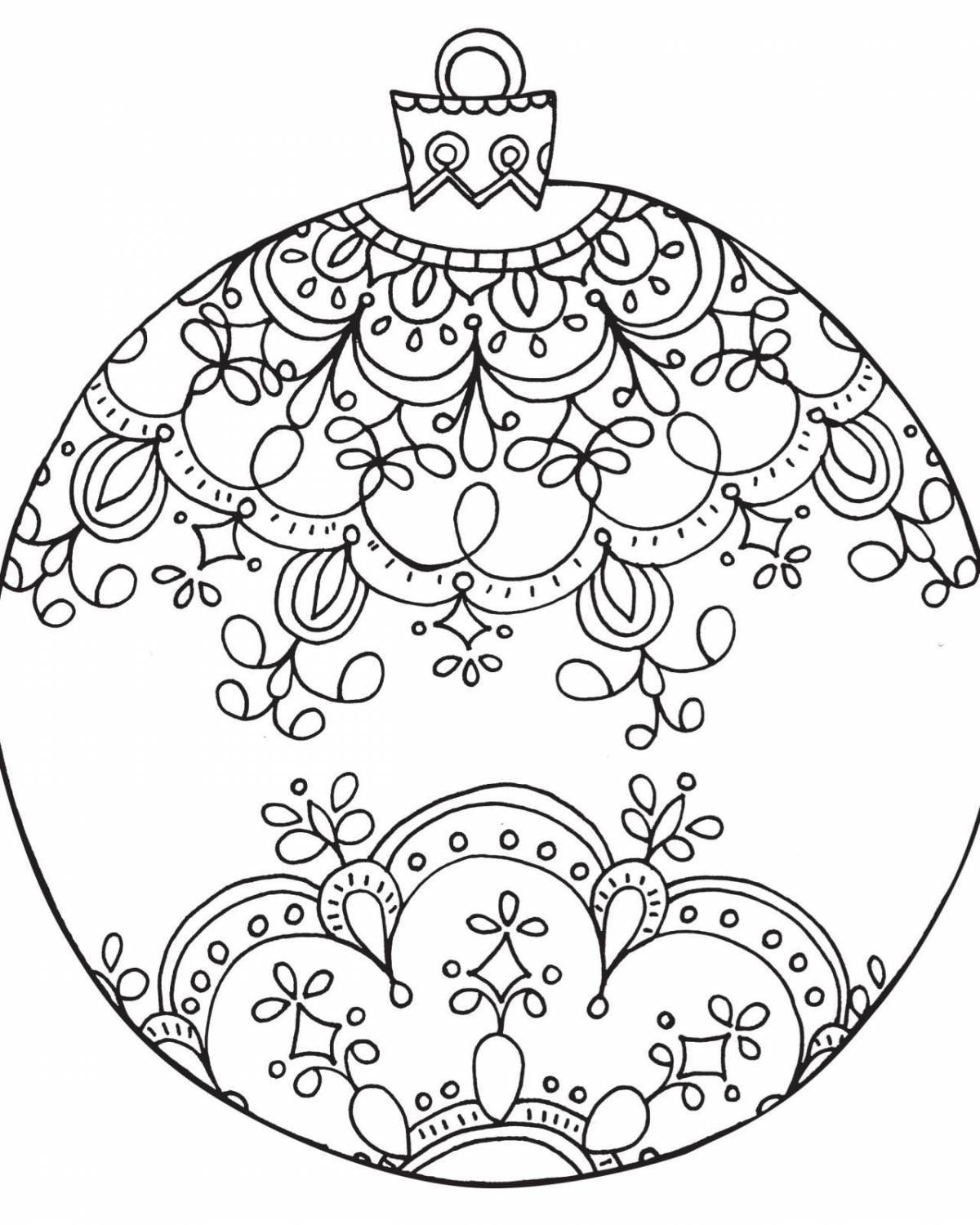 Декоративная раскраска елочный шар