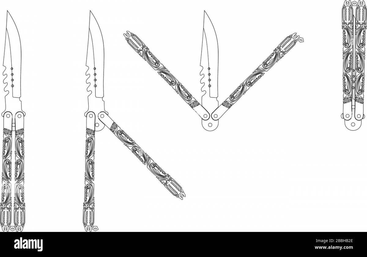 Butterfly knife coloring book