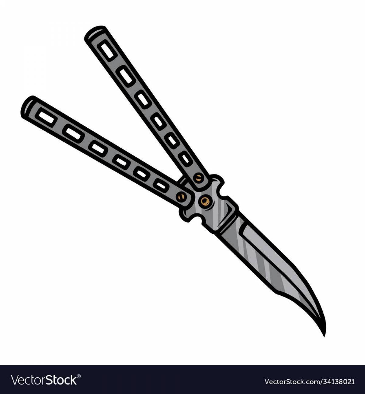 Elegant butterfly knife coloring