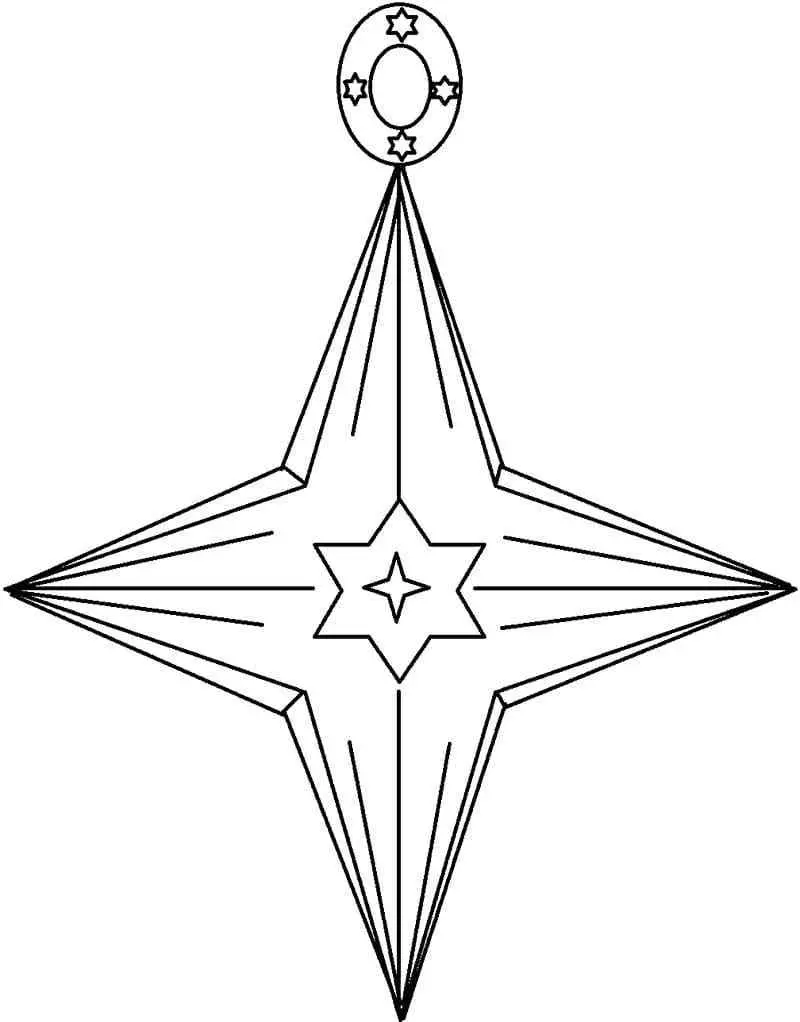 Sparkling Christmas star coloring page
