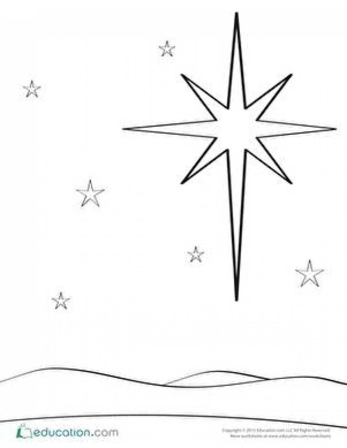 Shiny Christmas star coloring page