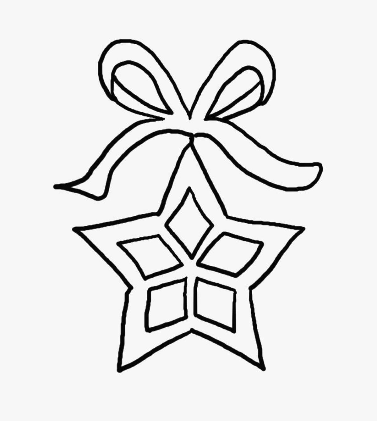 Glitter Christmas star coloring page