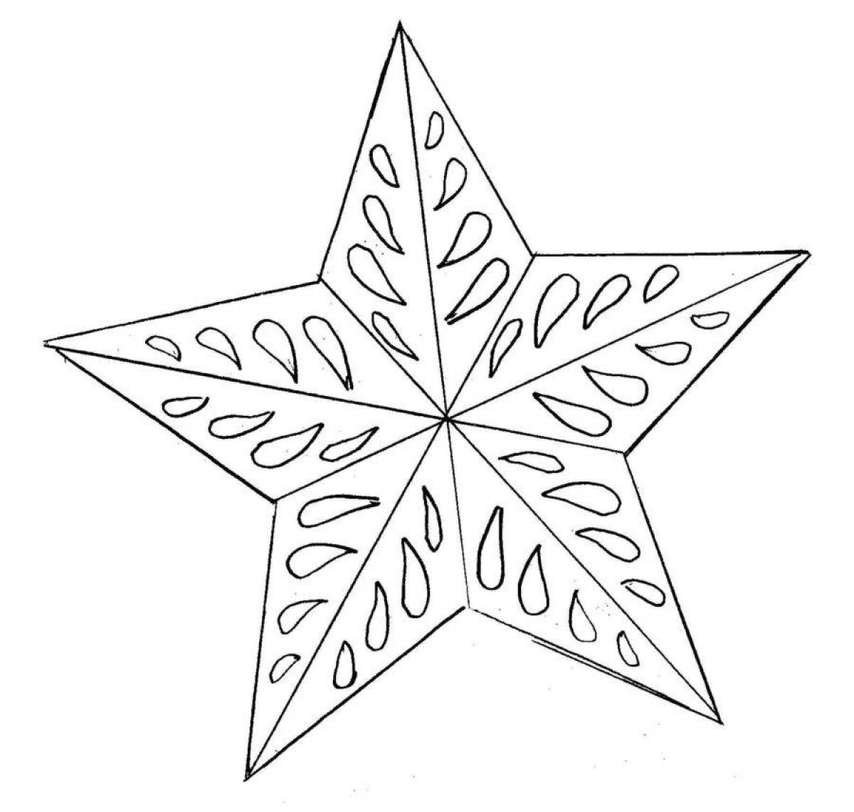 Coloring page bright Christmas star