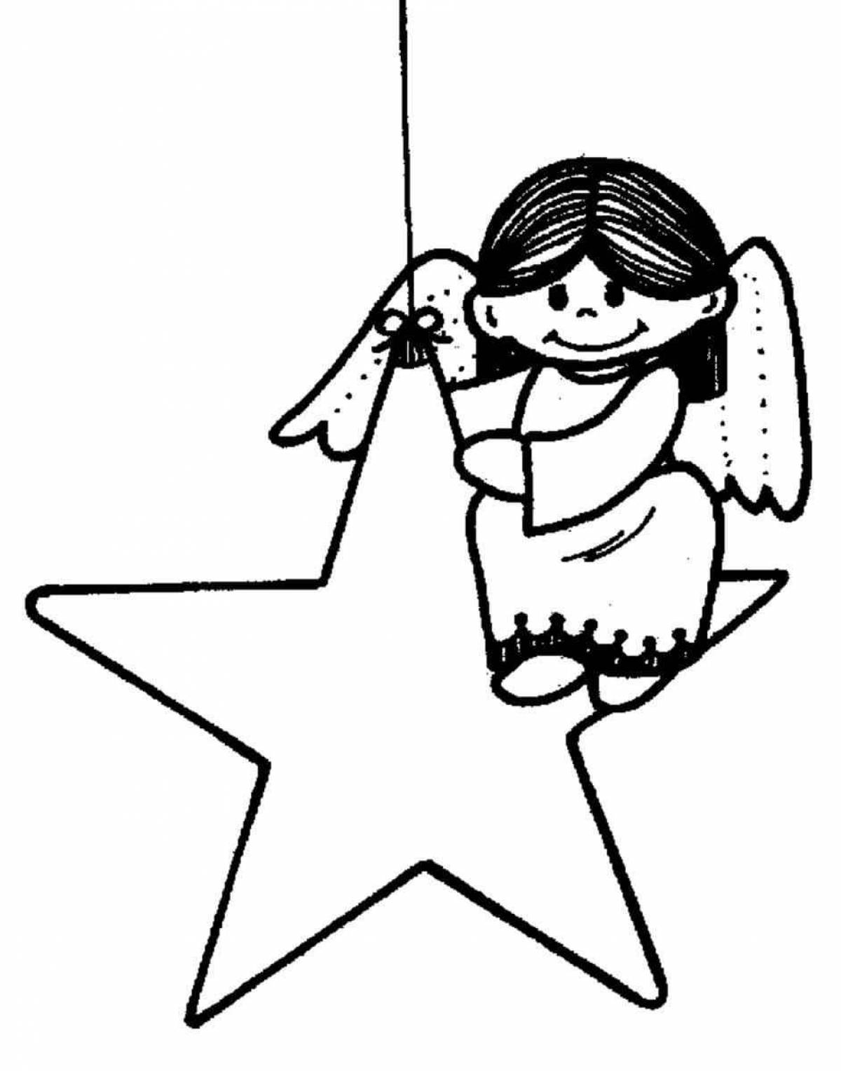 Glowing Christmas star coloring page