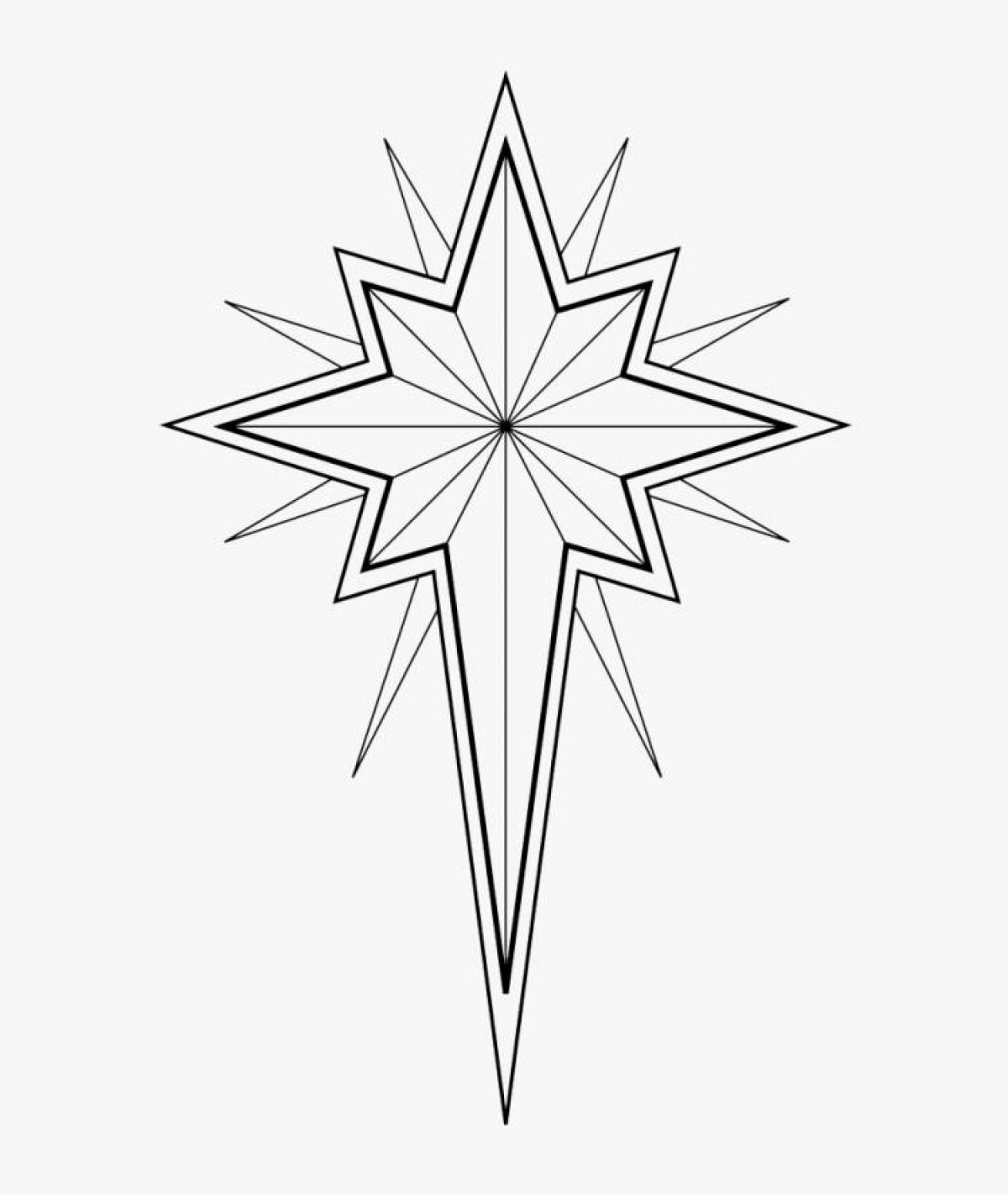 Coloring page dazzling christmas star