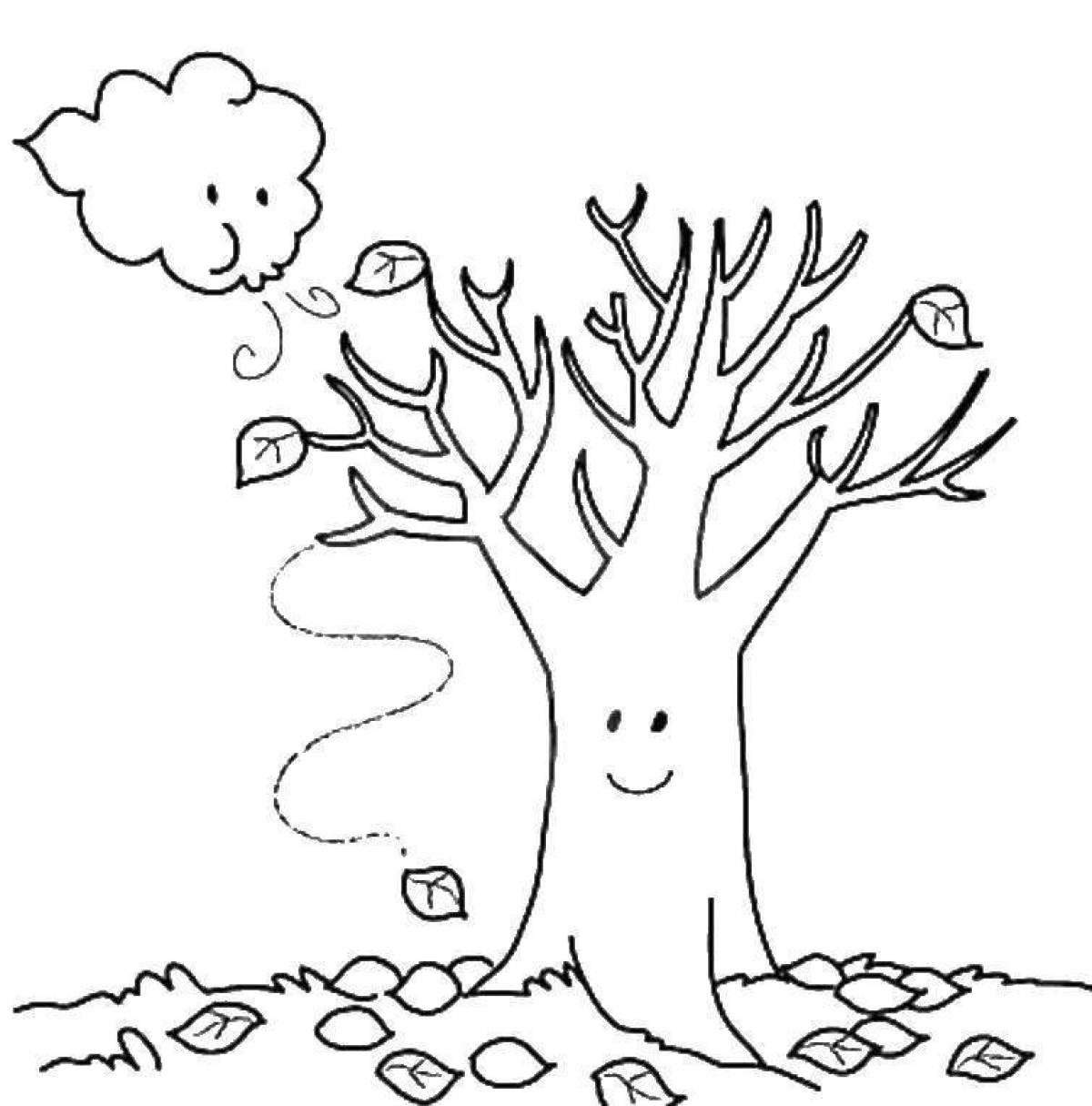 Coloring bright tree without leaves for children