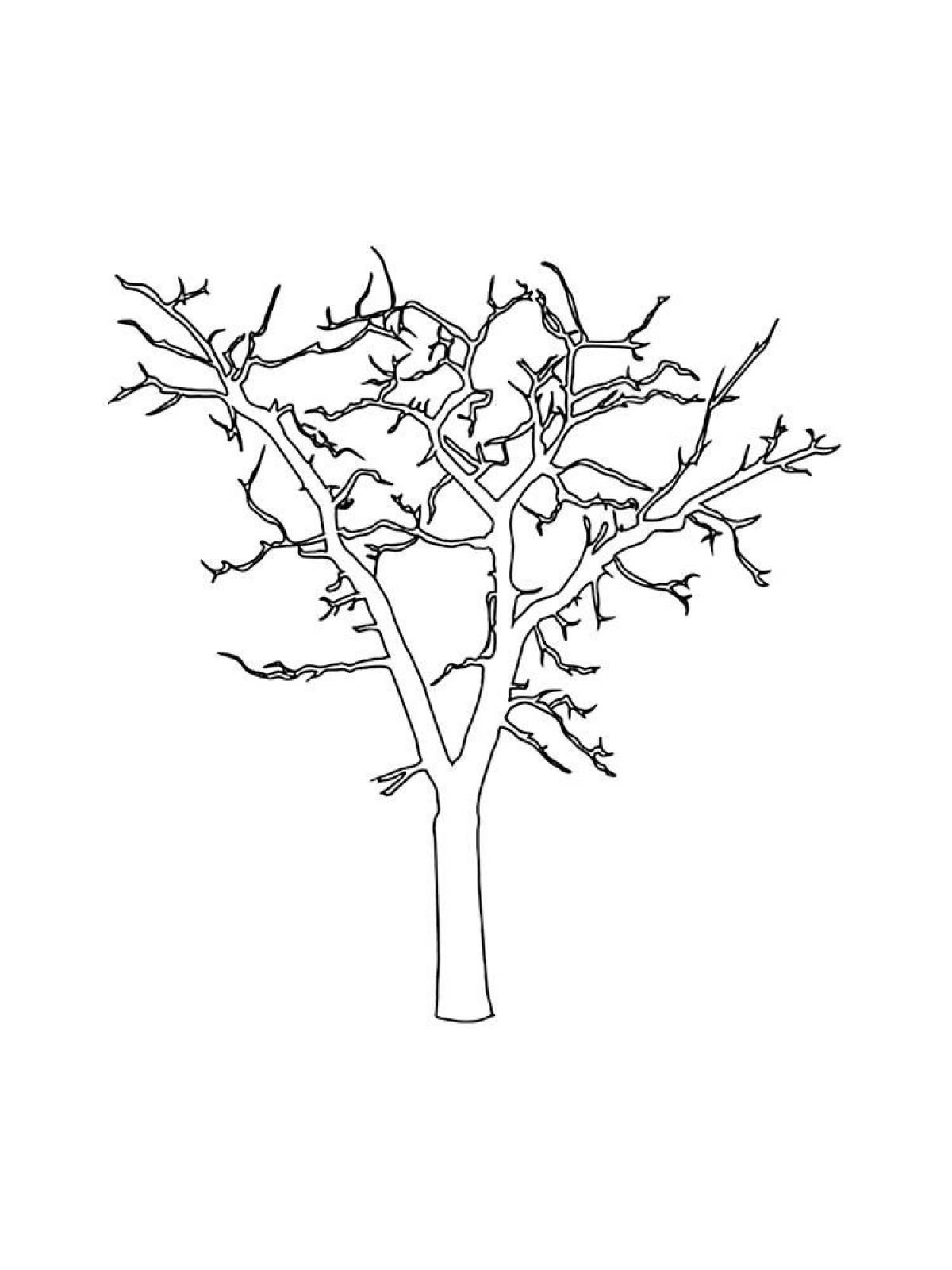 Coloring bright tree without leaves for children