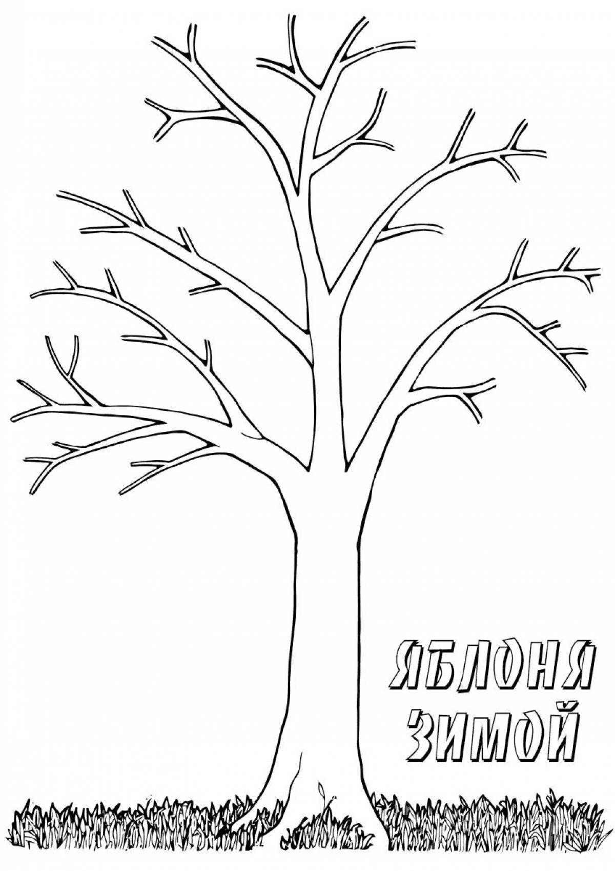 Exciting coloring tree without leaves for children