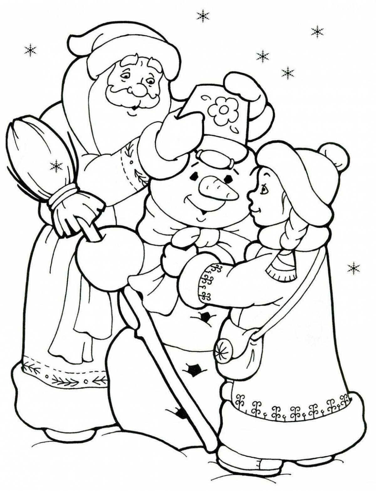 Coloring page festive snow maiden